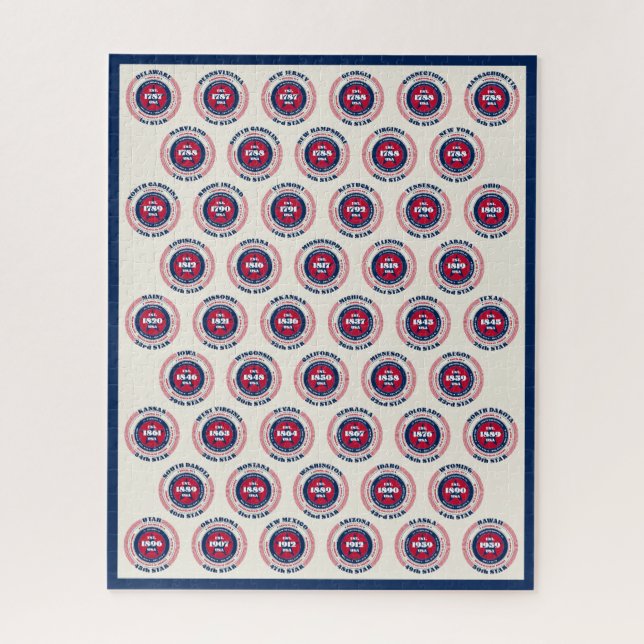 USA 50 Staaten Patriotisch Puzzle (Vertikal)