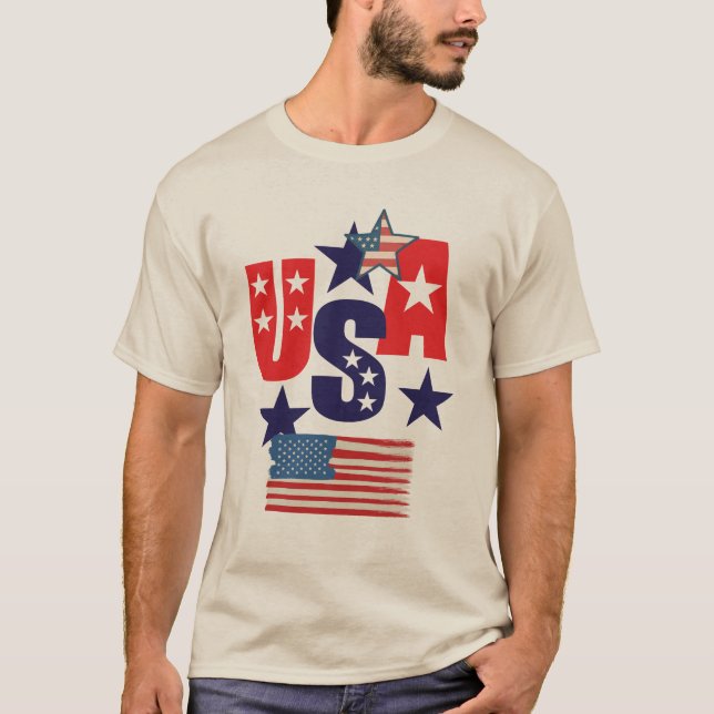 USA 5 Star Patriotic Design – American Pride Gift  T-Shirt (Vorderseite)