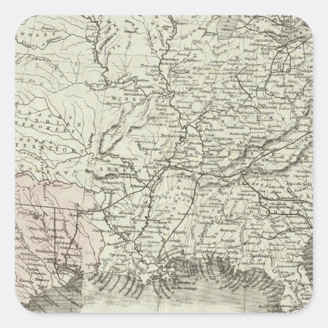 USA 6 QUADRATISCHER AUFKLEBER (Vorderseite)