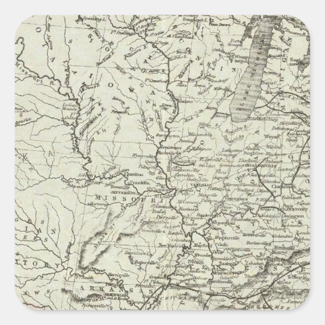 USA 6 QUADRATISCHER AUFKLEBER (Vorderseite)