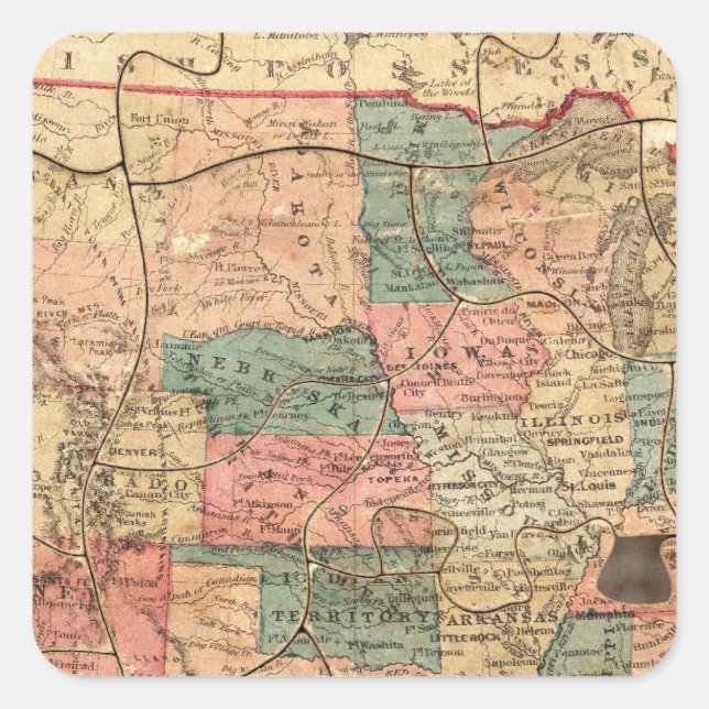 USA 8 QUADRATISCHER AUFKLEBER (Vorderseite)