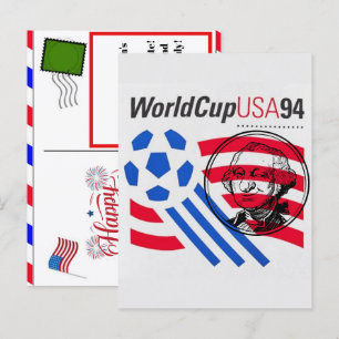 USA 94 Weltmeisterschafts-Erbe & 4. Juli 2026 Fußb Feiertagspostkarte