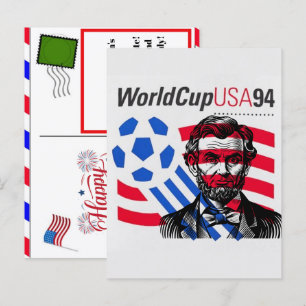 USA 94 Weltmeisterschafts-Erbe & 4. Juli 2026 Fußb Feiertagspostkarte