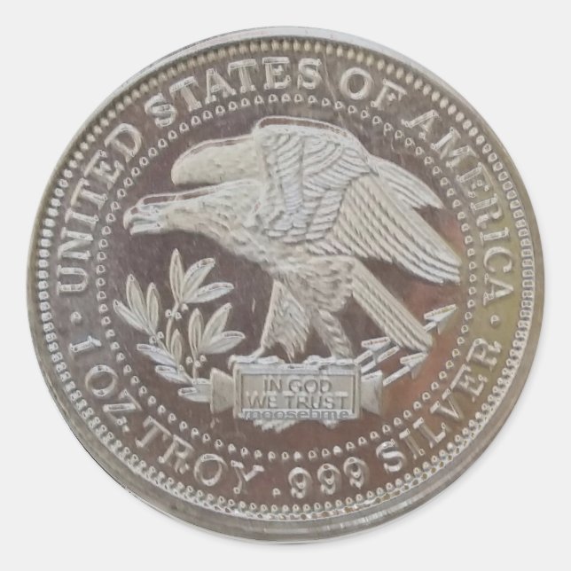 USA .999 Silver Round Ounce Runder Aufkleber (Vorderseite)