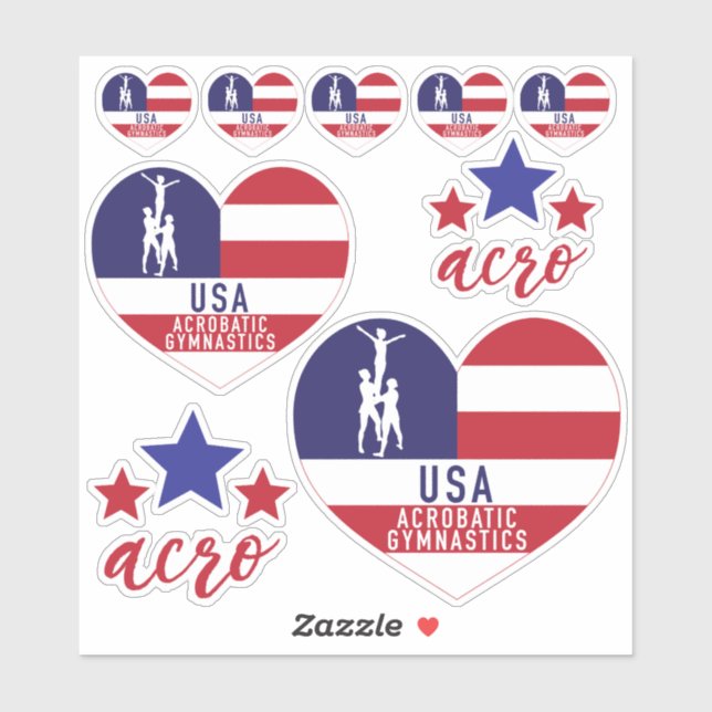 USA Acrobatic Gymnastics Decals Aufkleber (Blatt)