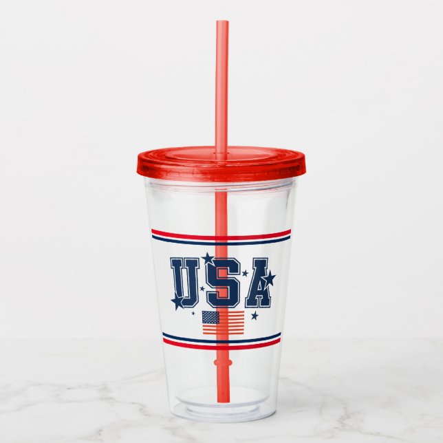 USA Acrylic Tumbler Acryltrinkbecher (Vorderseite)