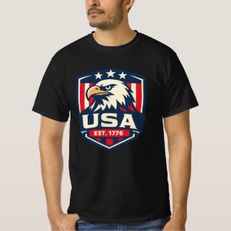 USA-Adler-Abzeichen Est. 1776 Patriotisches Amerik T-Shirt