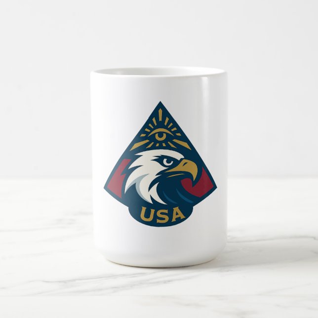 USA Adler Pyramid Emblem — Auge des Providence Kaffeetasse (Mittel)