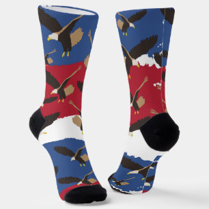 USA Adler Vogel Patriotische amerikanische Flagge Socken