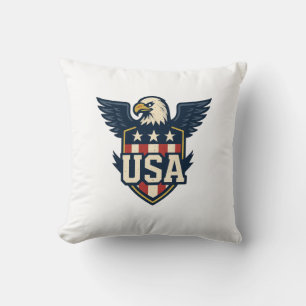USA Adler Wappen — Vintager Flaggenschild Kissen