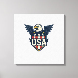 USA Adler Wappen — Vintager Flaggenschild Leinwanddruck