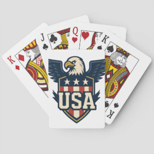 USA Adler Wappen — Vintager Flaggenschild Spielkarten
