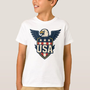USA Adler Wappen — Vintager Flaggenschild T-Shirt