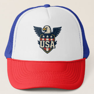 USA Adler Wappen — Vintager Flaggenschild Truckerkappe