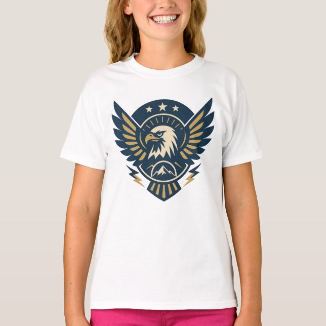 USA Adlerschild — Wappen für Vintage Flaggen T-Shirt (Vorderseite)
