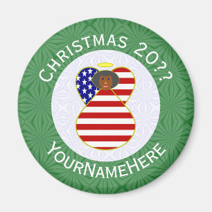 USA Afroamerikanischer Engel Weihnachtsflagge Pers Magnet