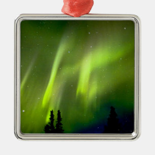 USA, Alaska, Chena Hot Springs.Aurora 3 Silbernes Ornament
