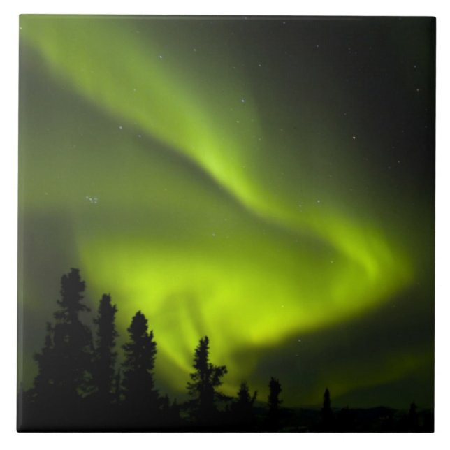 USA, Alaska, Chena Hot Springs. Aurora Borealis 2 Fliese (Vorderseite)