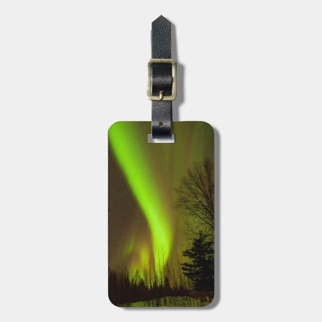 USA, Alaska, Chena Hot Springs. Aurora-Sicht Gepäckanhänger (Vorderseite vertikal)