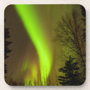 USA, Alaska, Chena Hot Springs. Aurora-Sicht Getränkeuntersetzer