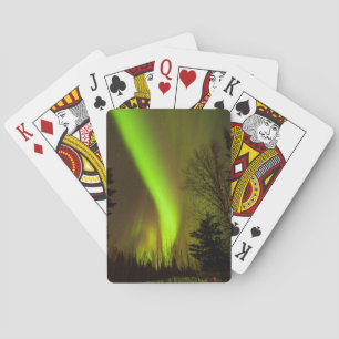 USA, Alaska, Chena Hot Springs. Sicht auf Aurora Spielkarten