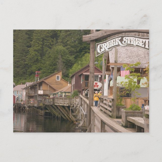 USA, Alaska, Ketchikan, Creek Street, Downtown Postkarte (Vorderseite)