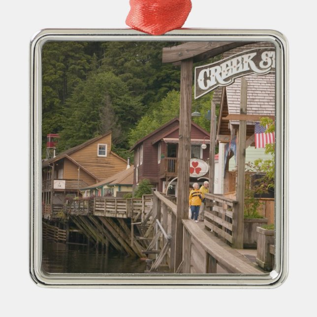 USA, Alaska, Ketchikan, Creek Street, Innenstadt Ornament Aus Metall (Vorne)