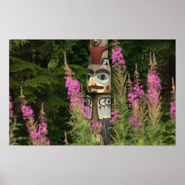 USA, Alaska, Ketchikan, Totem Bight Staat Poster (Vorne)
