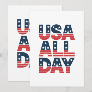 USA All Day   4. Juli Patriotisches Shirt Ankündigung