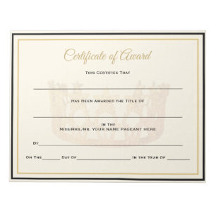 USA America Crown Certificates-Award Notizblock