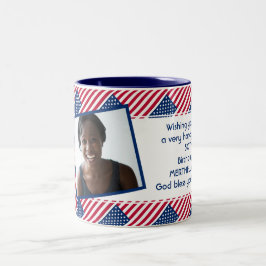USA AMERICA FLAG Fotovorlage Ihren Text hinzufügen Zweifarbige Tasse