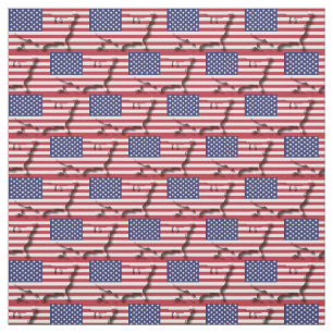 USA AMERICA Flag Map Kontur Stoff