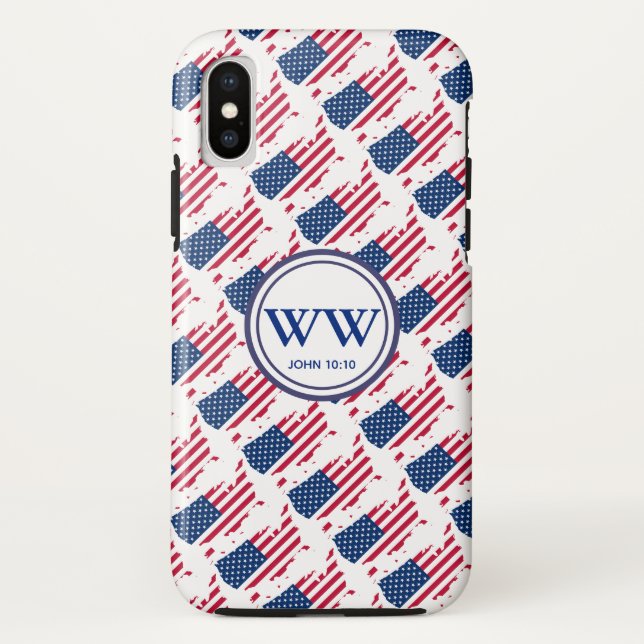 USA America Flag Monogram Abundle Life Christlich Case-Mate iPhone Hülle (Rückseite)