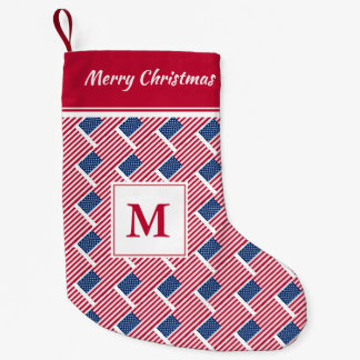 USA AMERICA Flag Monogram Custom Text Kleiner Weihnachtsstrumpf