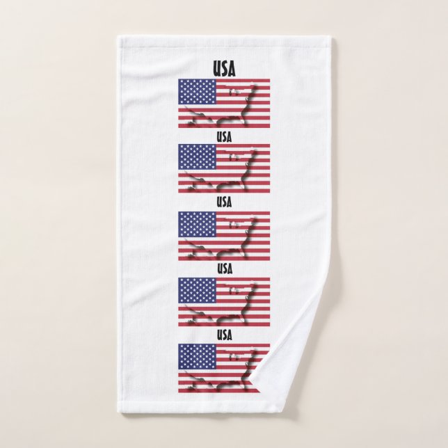 USA AMERICA FLAG Personalisiert 5 Foto Handtuch (Handtuch)