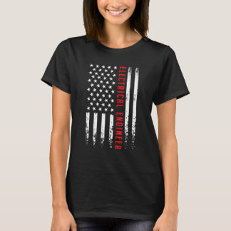 USA America-Flagge Elektroingenieur Elektriker 4 T-Shirt