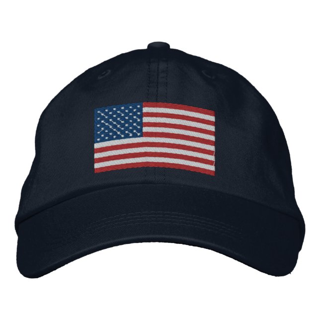 USA America Patriotic Bestickte Baseballkappe (Vorderseite)