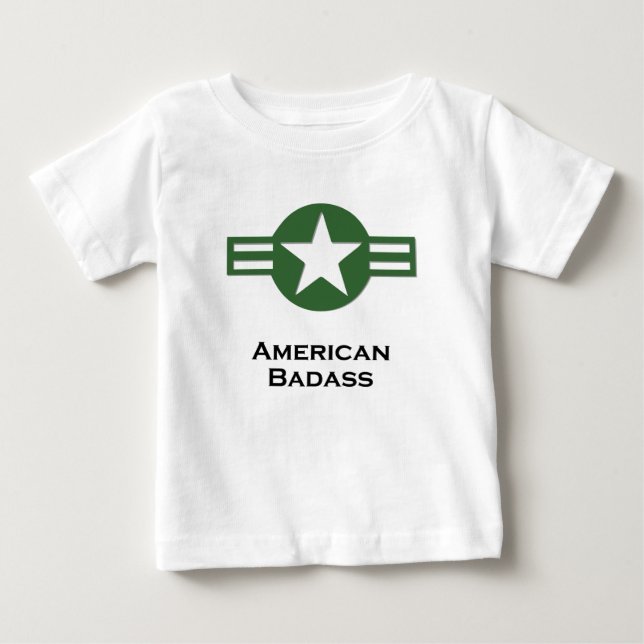 USA American Badass Green Baby T-shirt (Vorderseite)