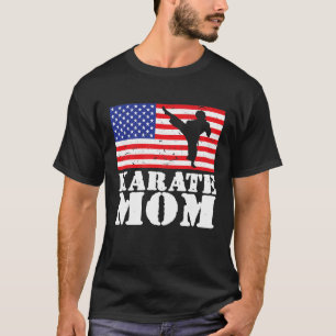 Usa American Distressed Flag Karate Mom Women For  T-Shirt