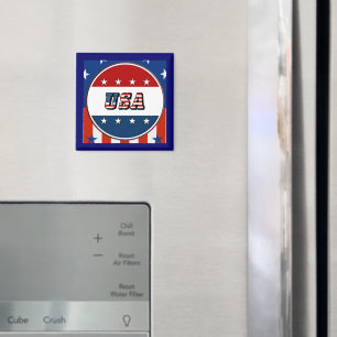 USA - American Flag and Stars in Circle #2 Magnet