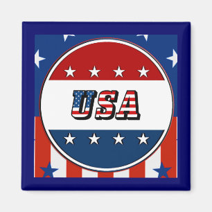 USA - American Flag and Stars in Circle #2 Magnet