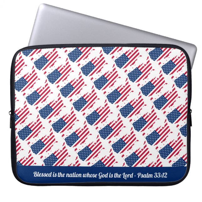 USA AMERICAN FLAG Anpassbare Schrift Laptopschutzhülle (Vorderseite)