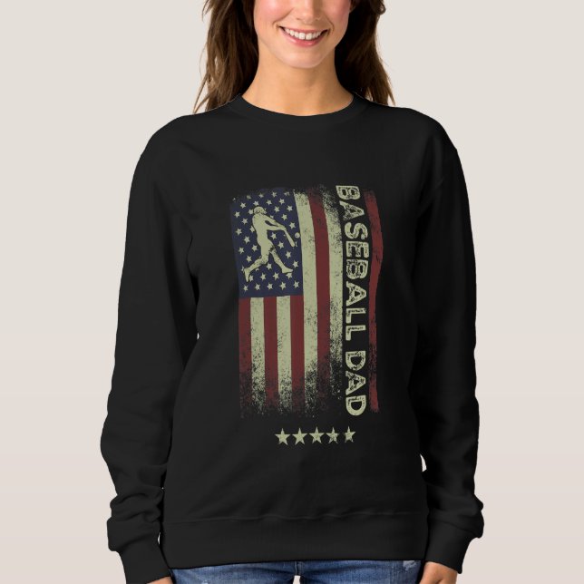 USA American Flag  Baseball Dad 1 Sweatshirt (Vorderseite)