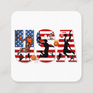 USA American Flag Basketball Quadratische Visitenkarte