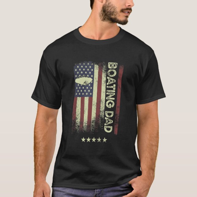 USA American Flag  Boating Dad 1 T-Shirt (Vorderseite)