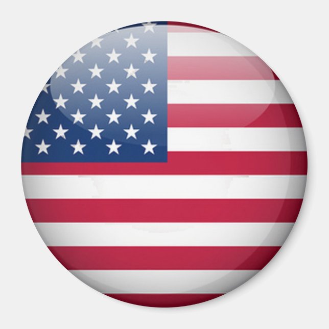 USA American Flag Button Round Magnet (Vorne)
