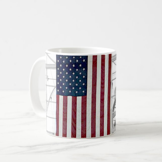 USA American Flag DEN Airport Architecture Cool Kaffeetasse (Vorderseite Links)