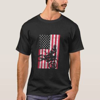 USA American Flag Dirt Bike Red White Blue 4. T-Shirt