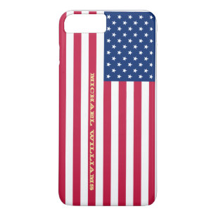 USA American Flag Gold Monogram Patriotic Stylish Case-Mate iPhone Hülle