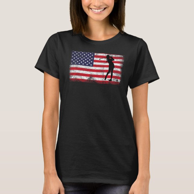 USA American Flag Golf Lover 4. Juli Patriotic Go T-Shirt (Vorderseite)